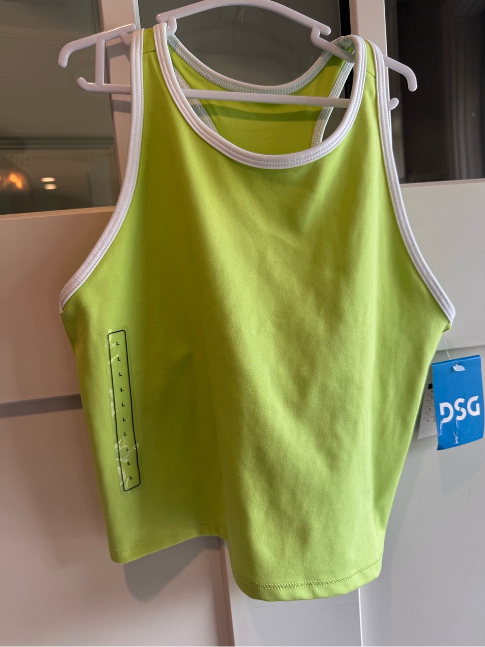DSG Lime Green Girls Tank Top with White Trim